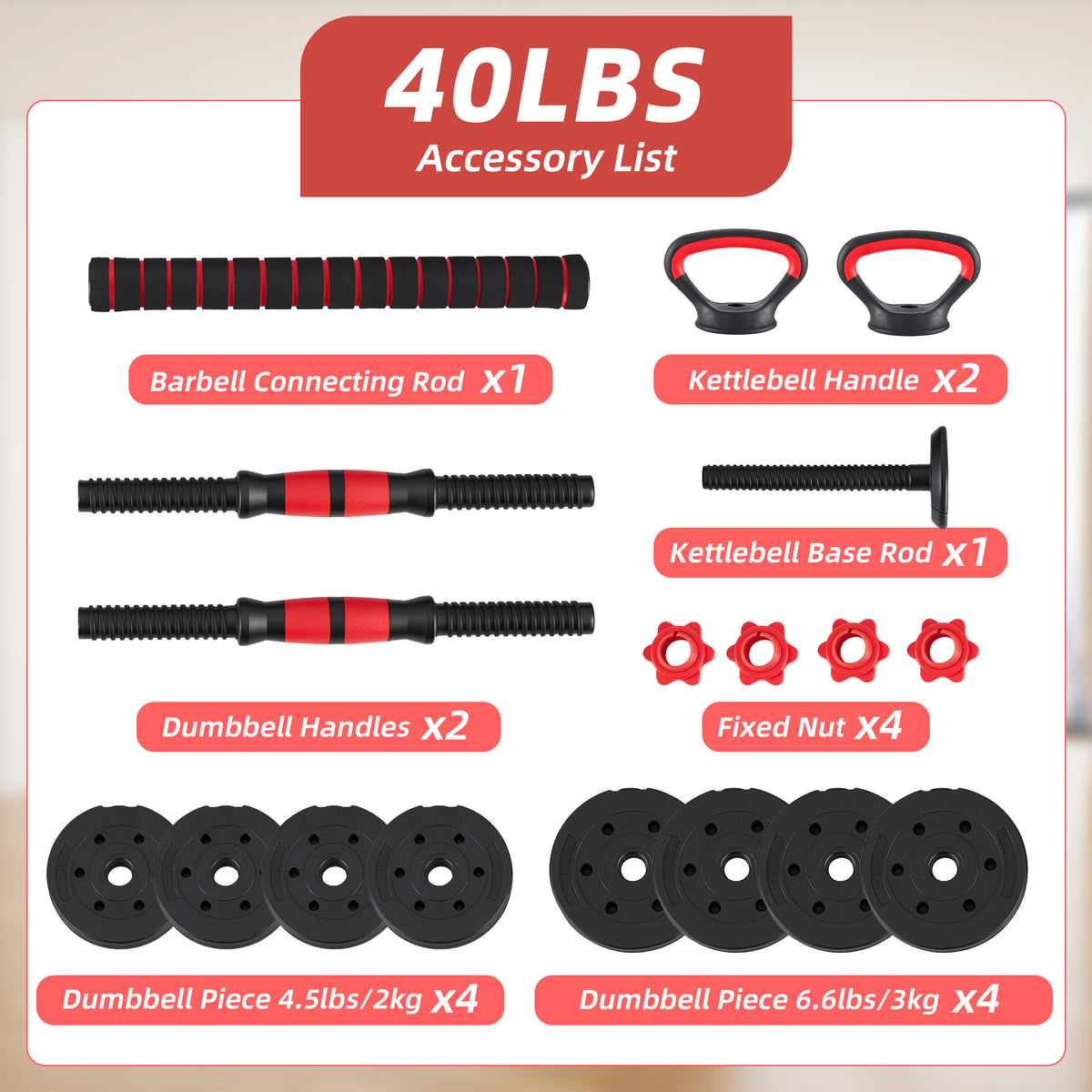 Set de mancuernas ajustables 5 en 1 - vista 7