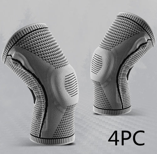 Sports knee sleeves with silicone support for training