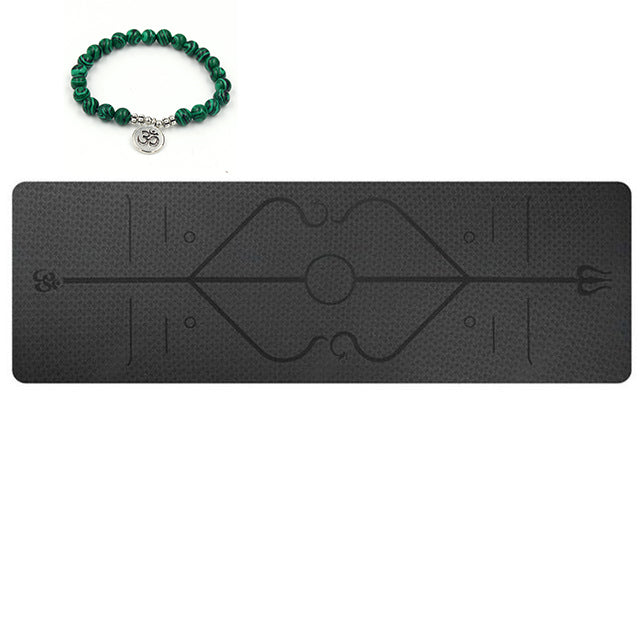 TPE yoga mat with bag and alignment lines - image 3