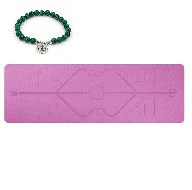 TPE yoga mat with bag and alignment lines - image 8