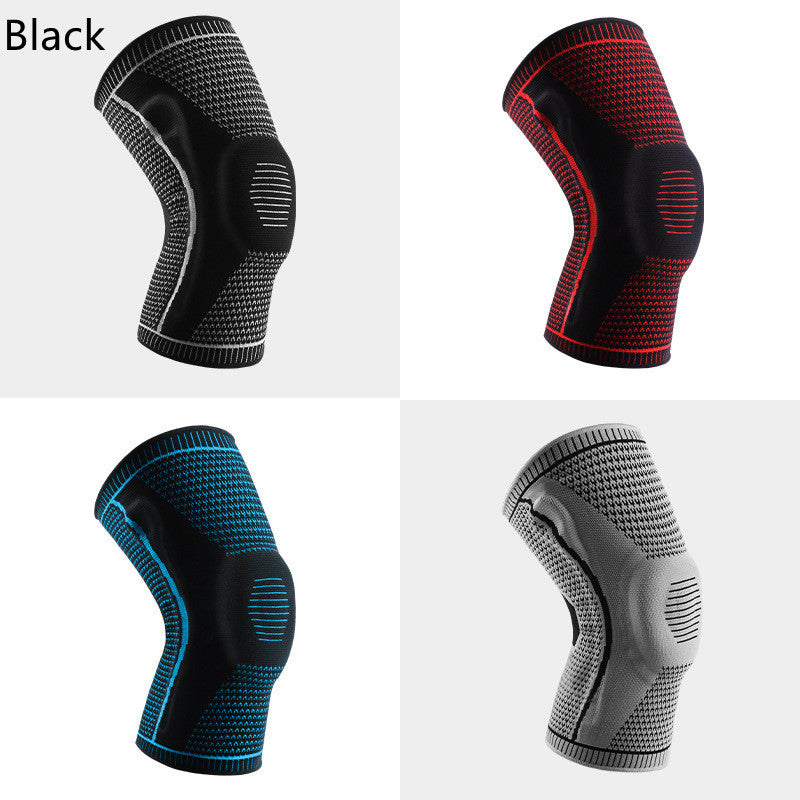 Sports knee sleeves with breathable fabric and silicone support