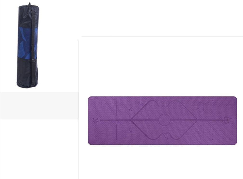 TPE yoga mat with bag and alignment lines - image 14