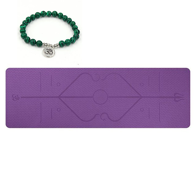 TPE yoga mat with bag and alignment lines - image 9