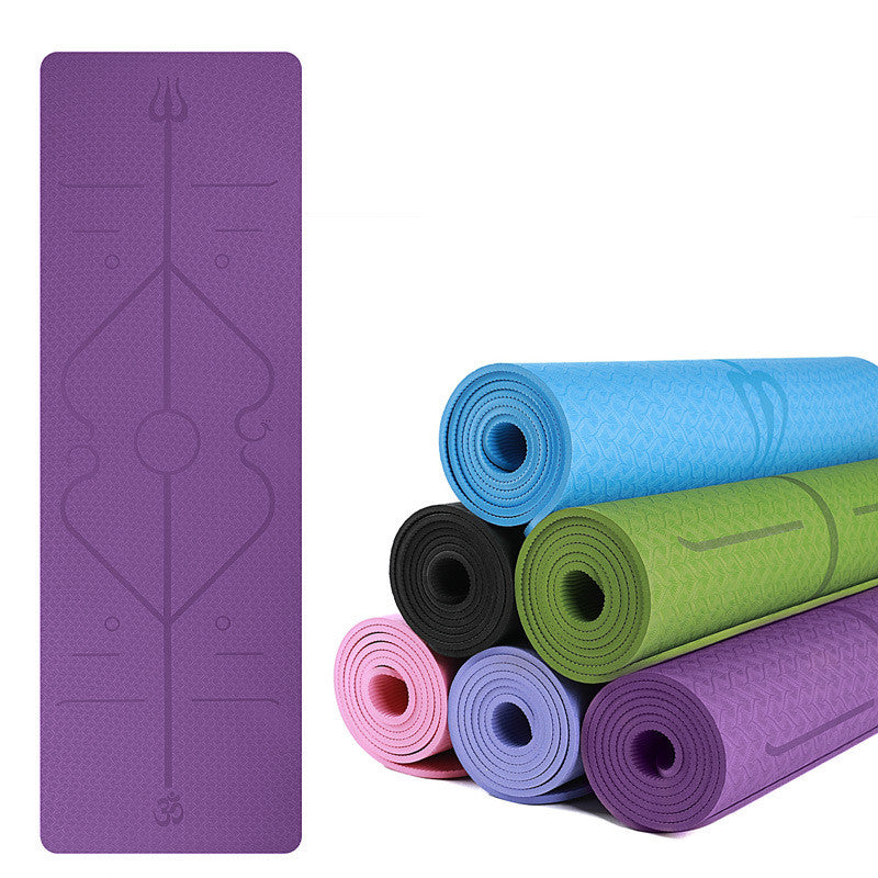 TPE yoga mat with bag and alignment lines