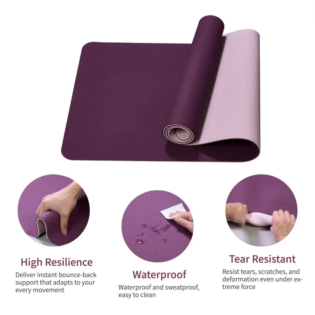 Non-slip TPE yoga mat 183 x 61 cm