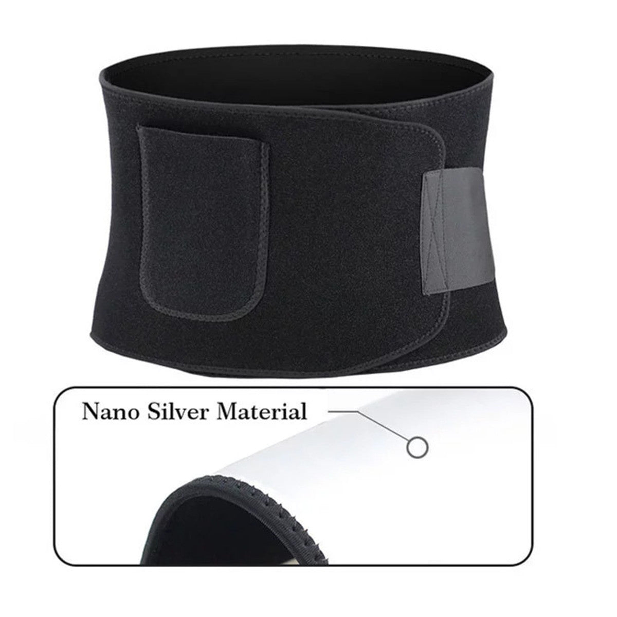 Adjustable black neoprene sports belt