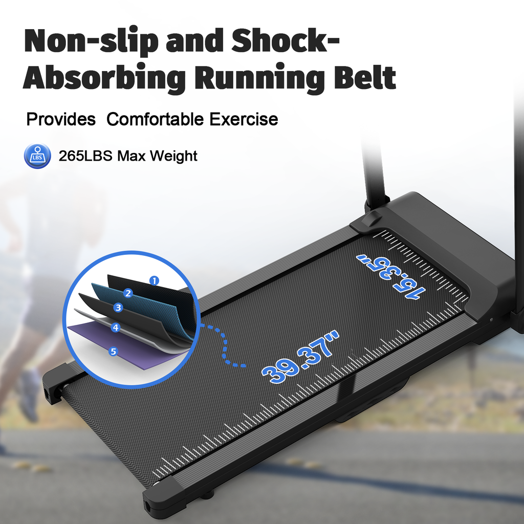 Foldable 2.5HP home treadmill up to 120 kg - image 3