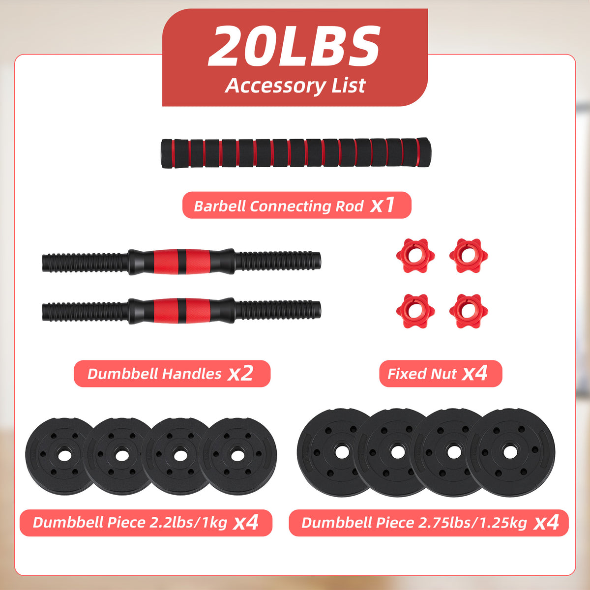 Set de mancuernas ajustables 5 en 1 - vista 5