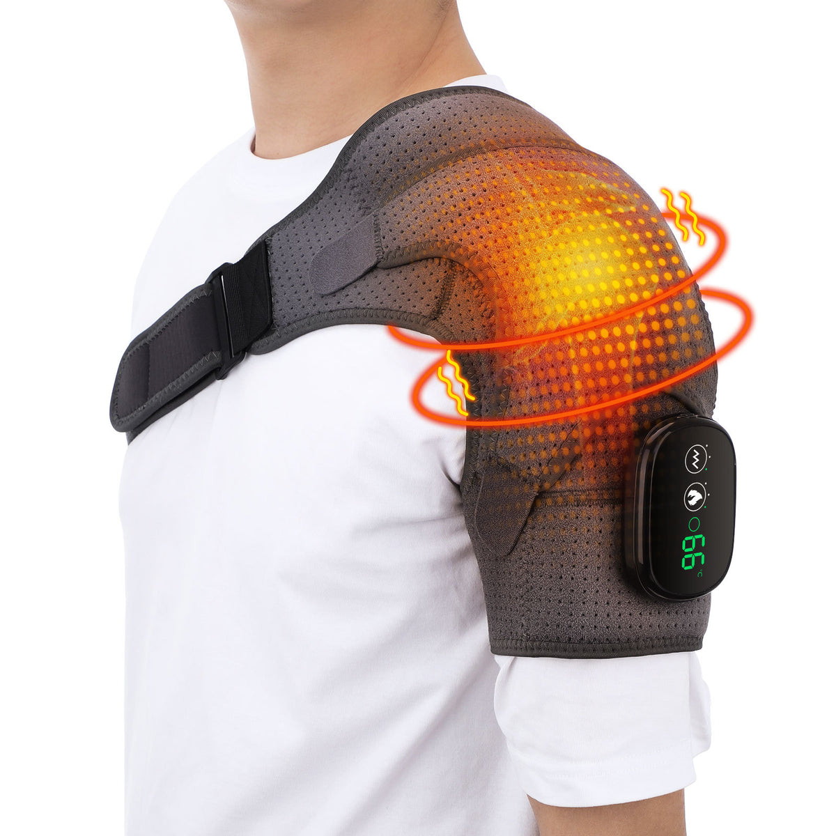 USB rechargeable shoulder heating pad