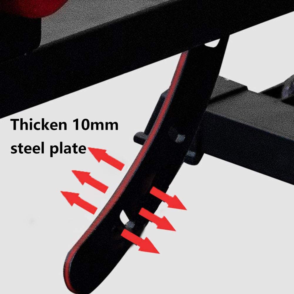 Black adjustable home gym weight bench
