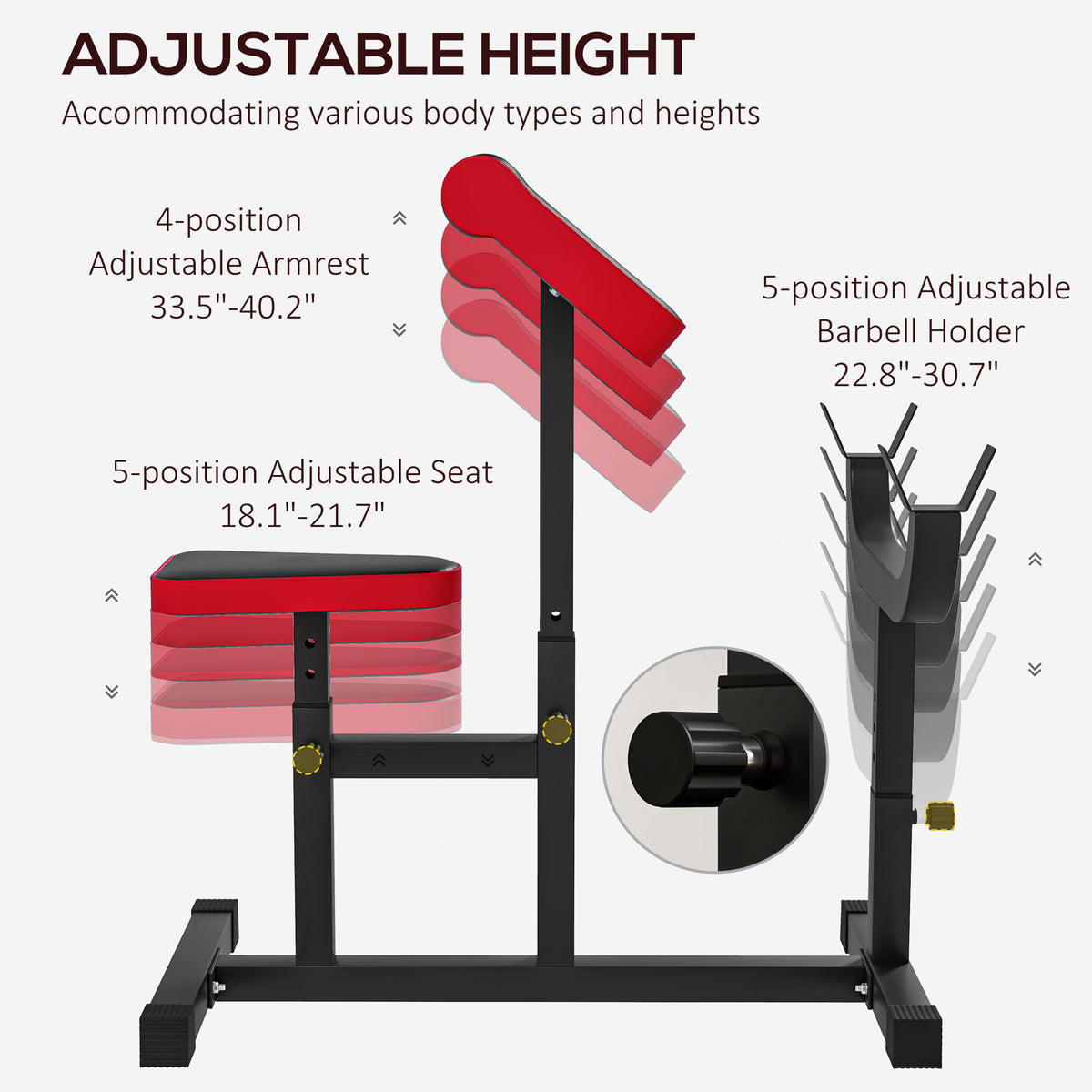Adjustable preacher curl bench up to 120 kg