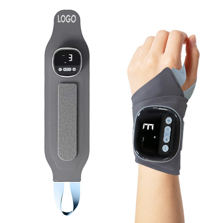 Cordless electric wrist massager with heat and compression