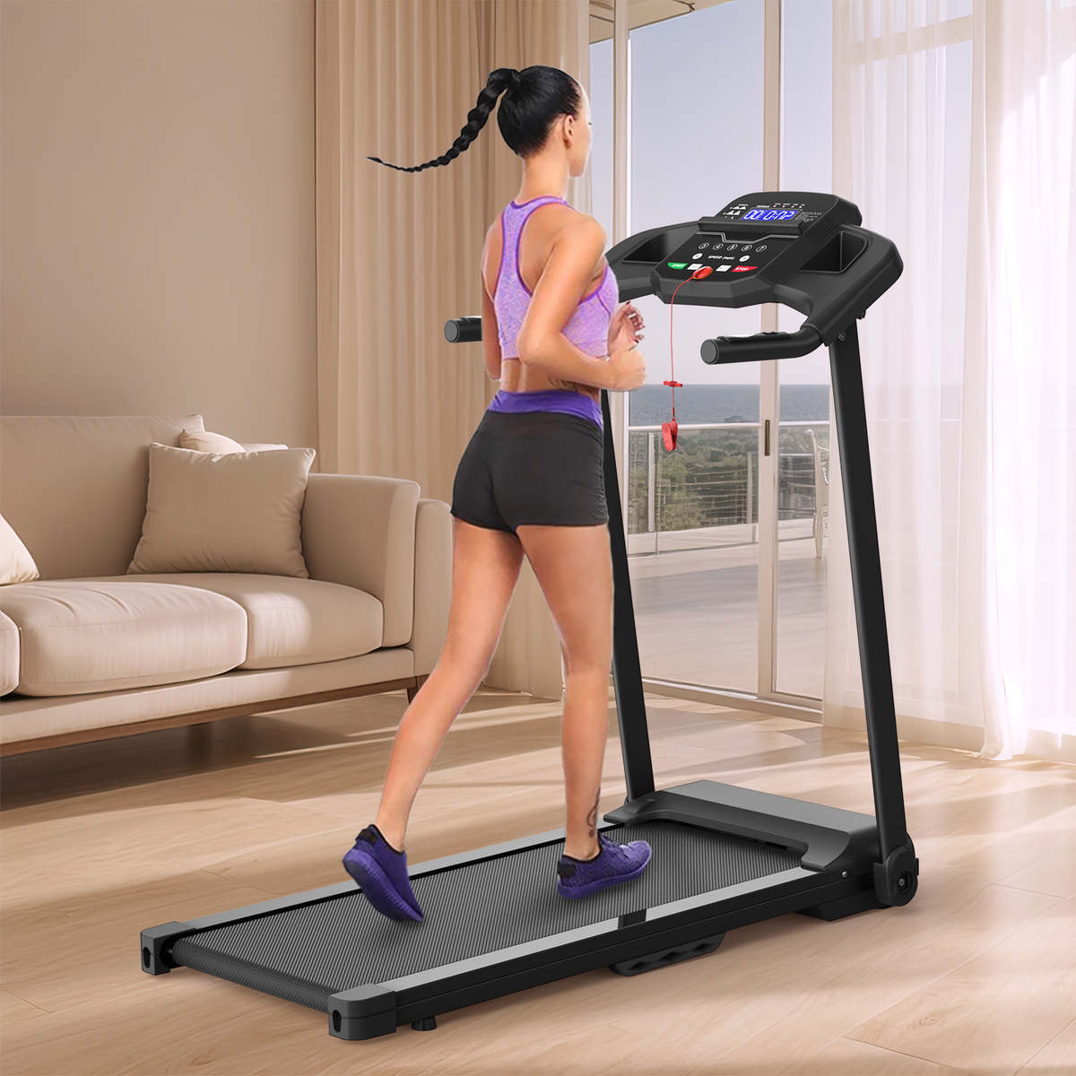 Foldable 2.5HP home treadmill up to 120 kg - image 2