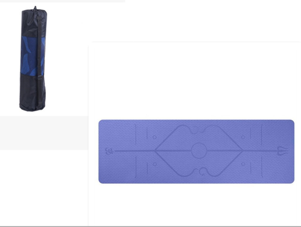 TPE yoga mat with bag and alignment lines - image 15