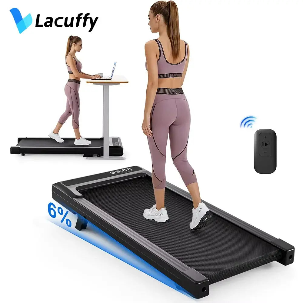 Foldable 2.5HP walking pad with 6% incline and LCD display
