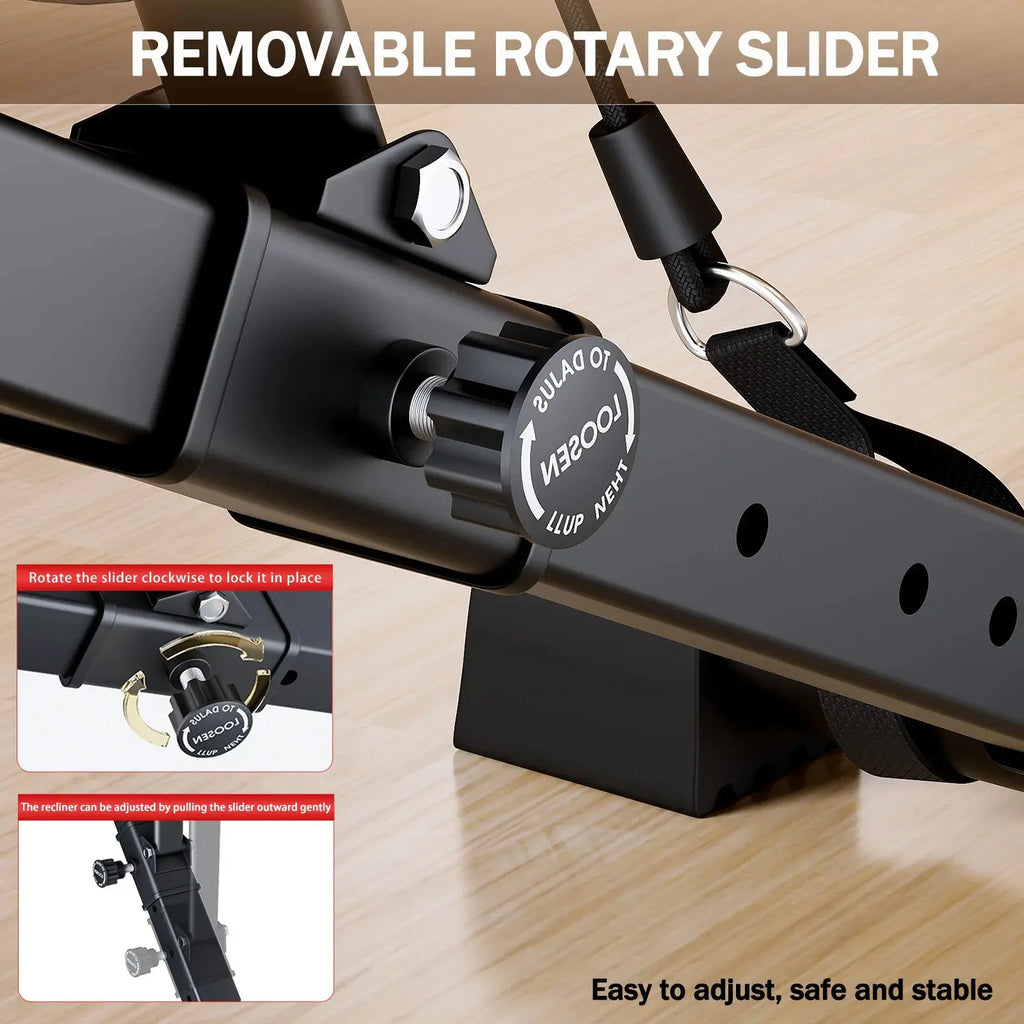Multifunctional folding weight bench up to 1000 lbs