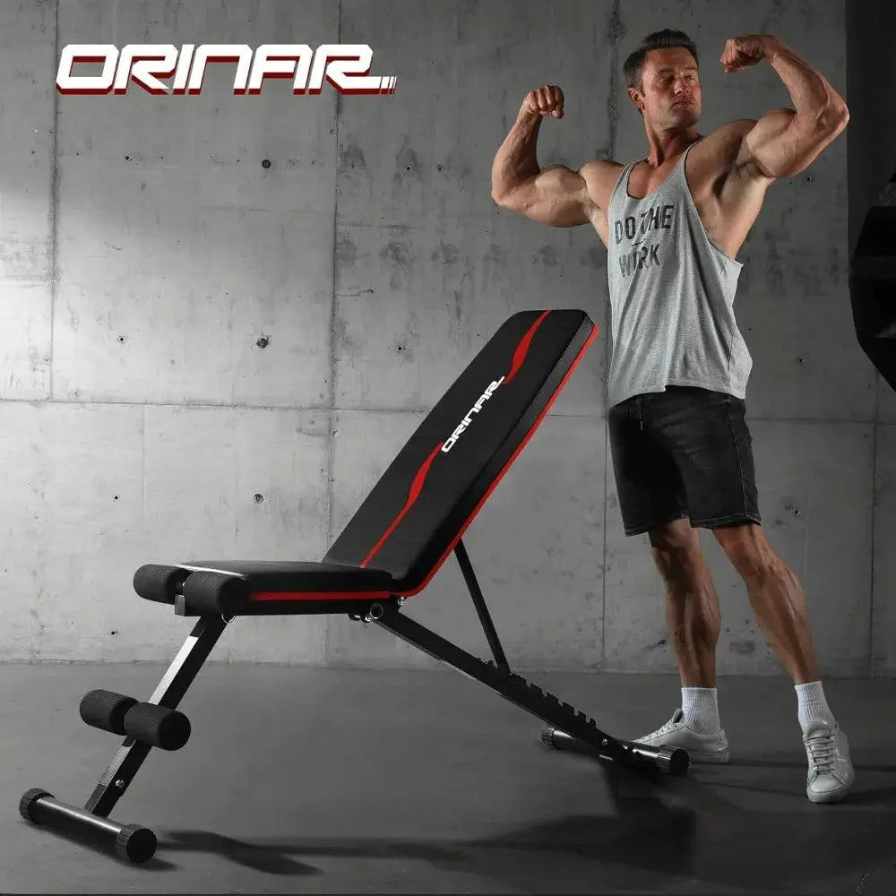 Adjustable incline and decline weight bench