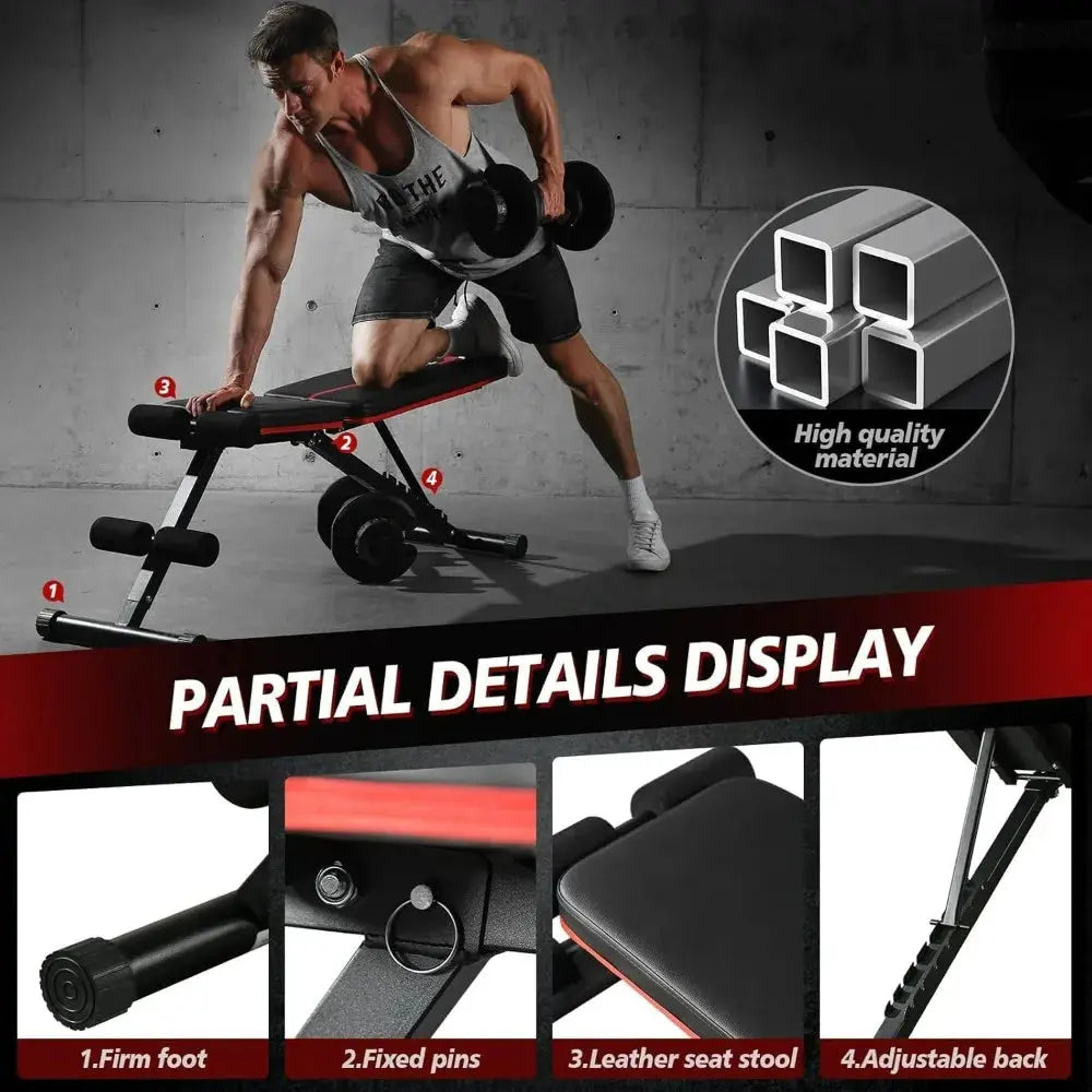 Adjustable incline and decline weight bench