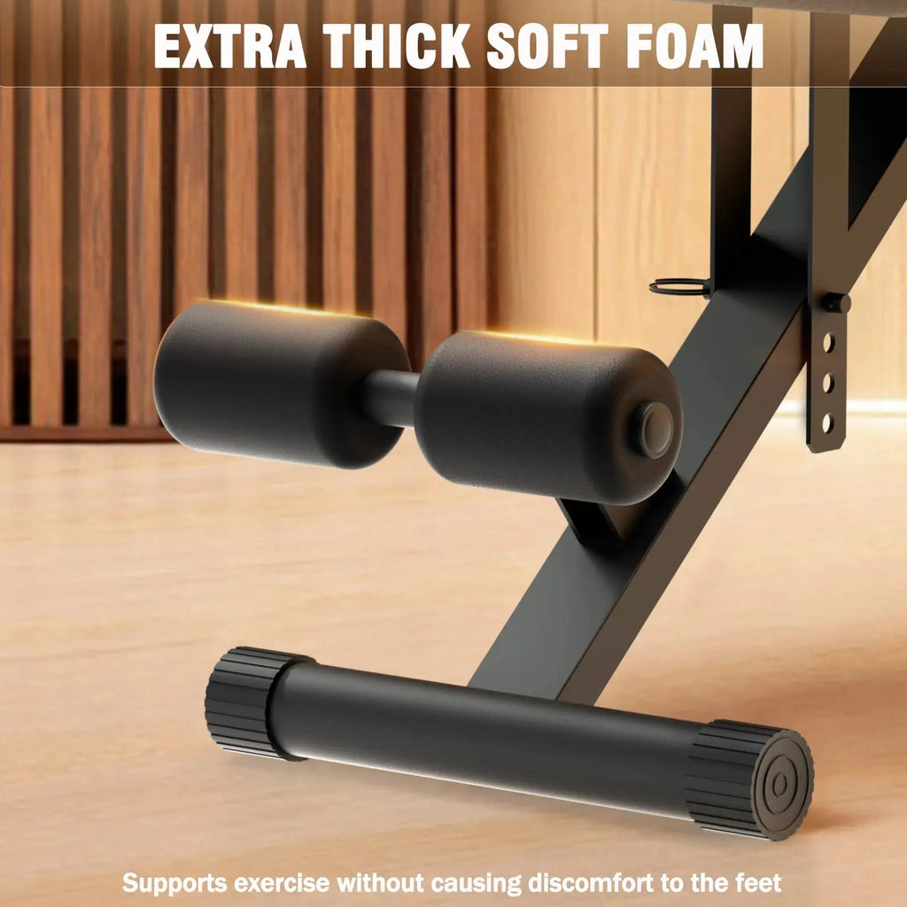 Multifunctional folding weight bench up to 1000 lbs