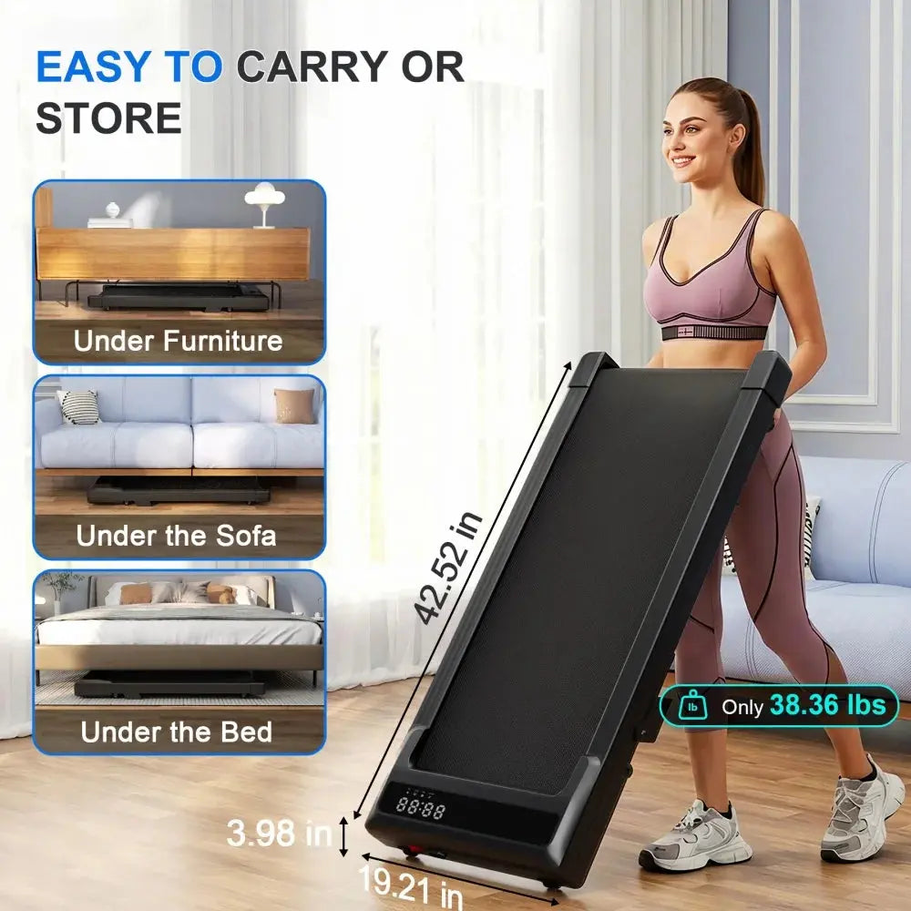 Foldable 2.5HP walking pad with 6% incline and LCD display
