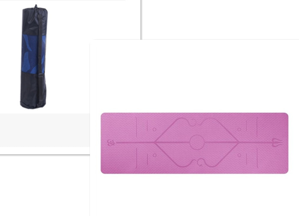 TPE yoga mat with bag and alignment lines - image 16