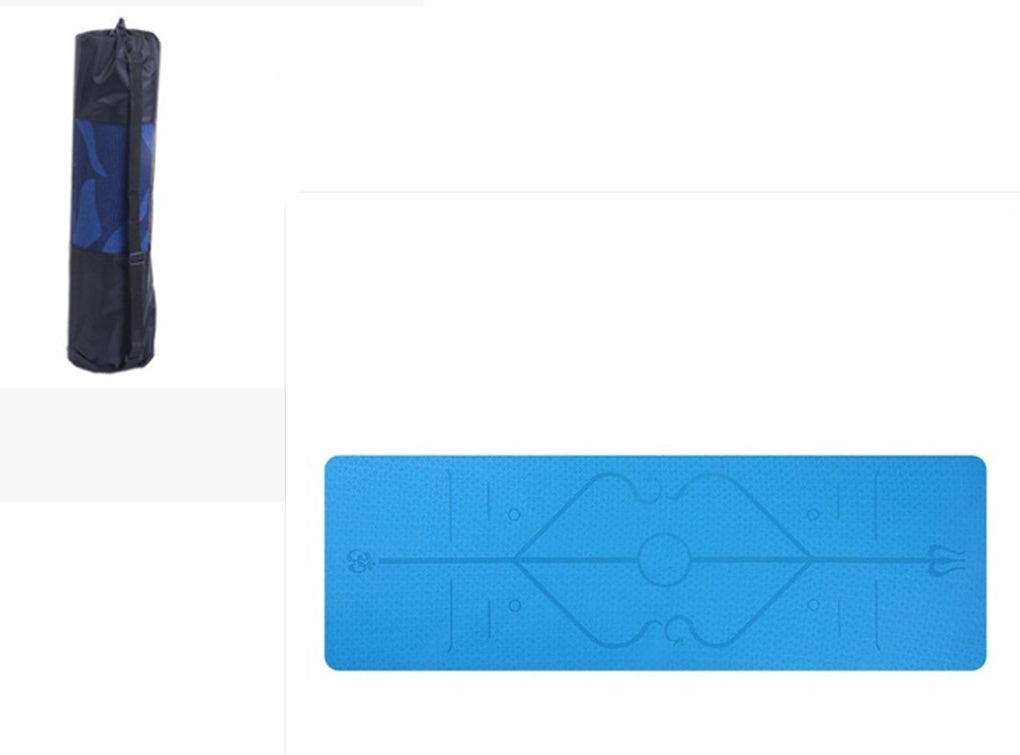 TPE yoga mat with bag and alignment lines - image 13