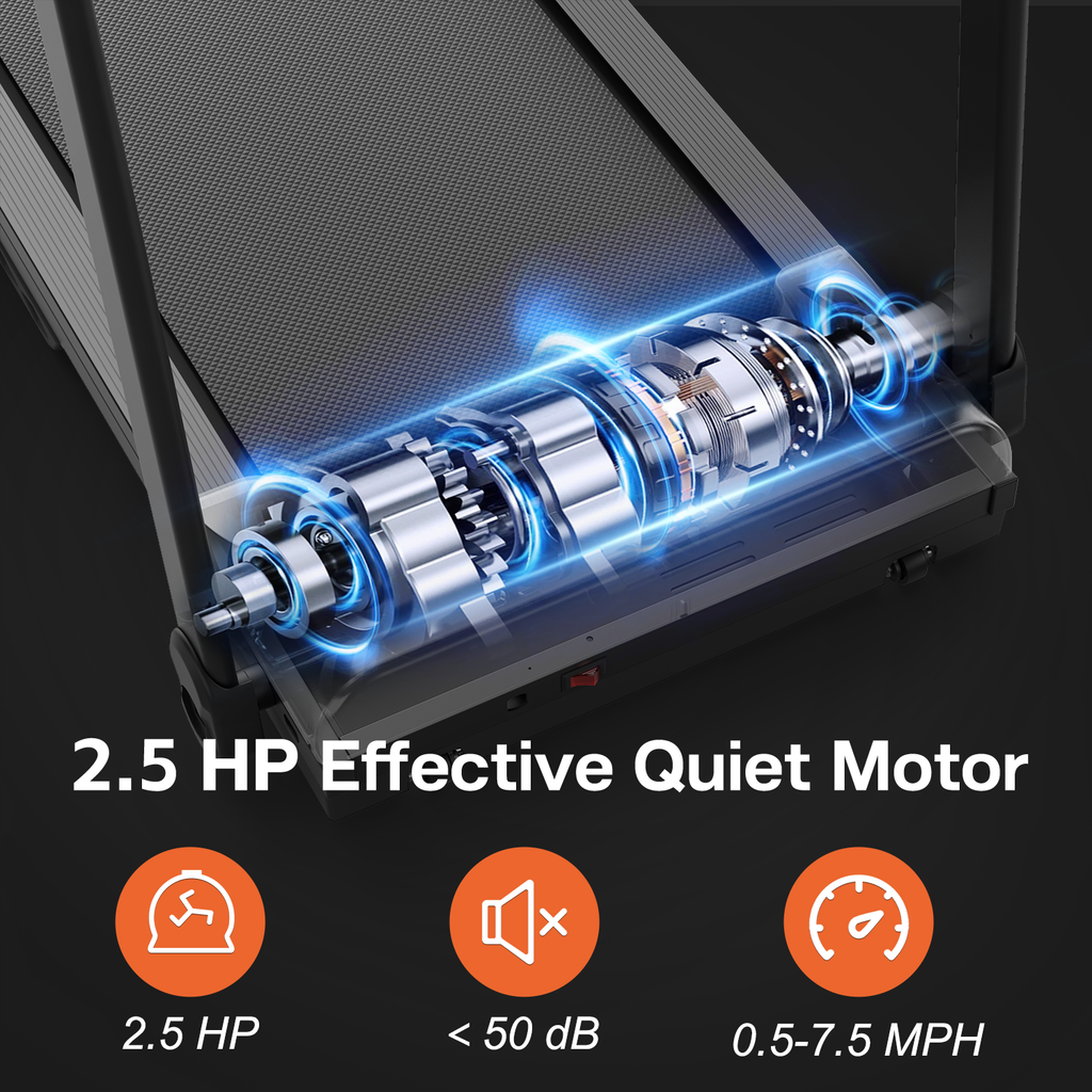 Foldable 2.5HP home treadmill up to 120 kg - image 6