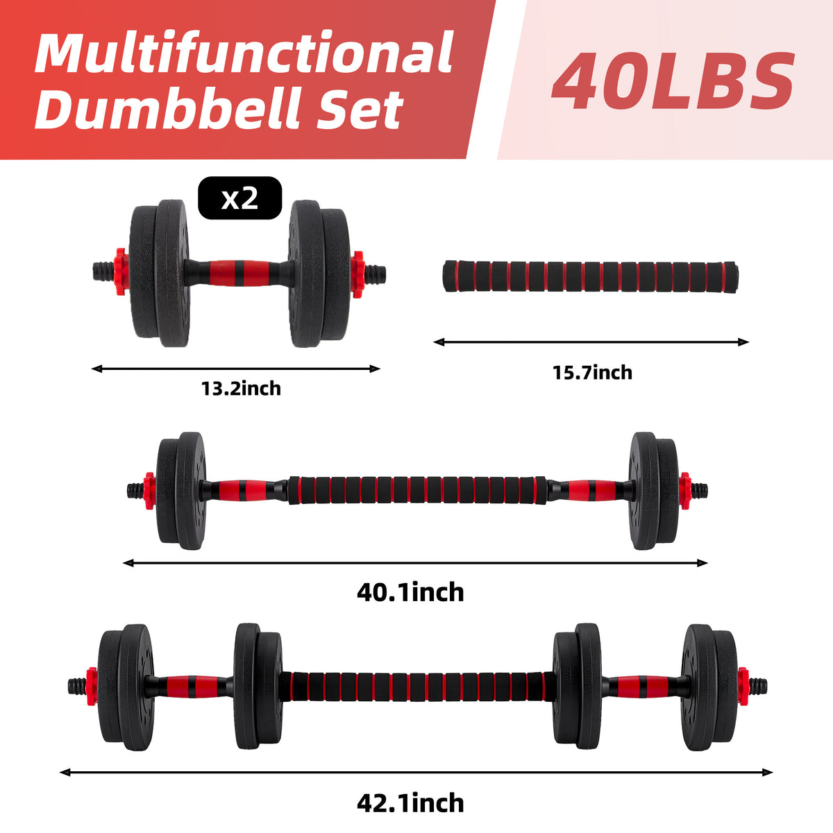 Set de mancuernas ajustables 5 en 1 - vista 4