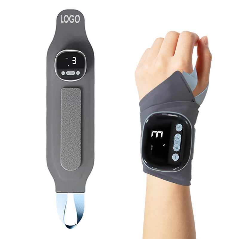 Cordless electric wrist massager with heat and compression