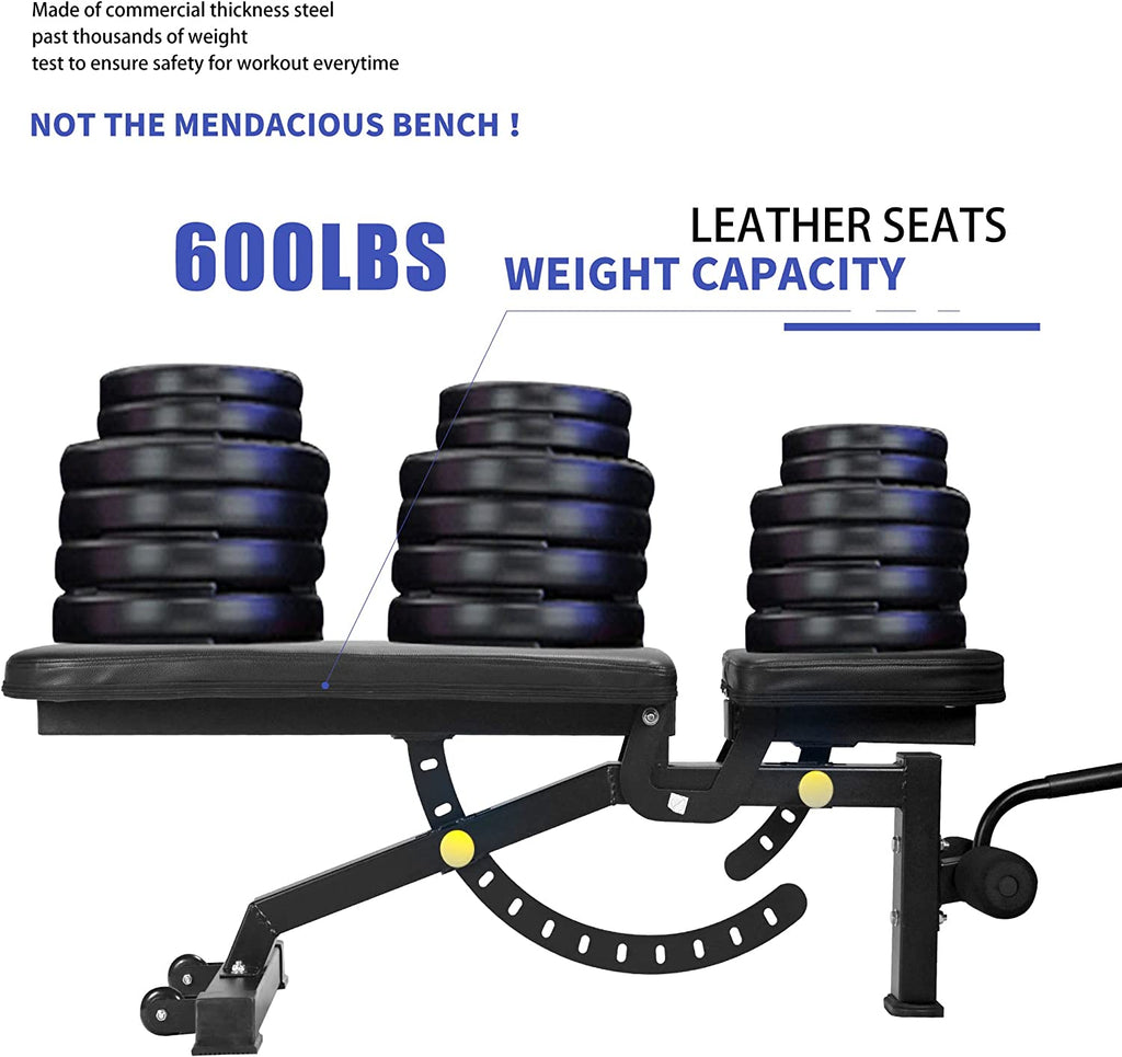 Reinforced home gym weight bench