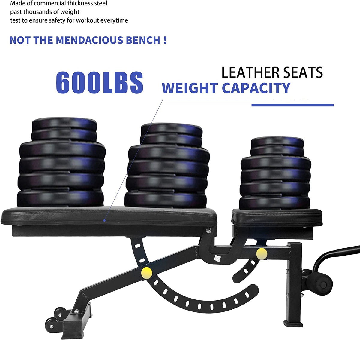 Reinforced home gym weight bench