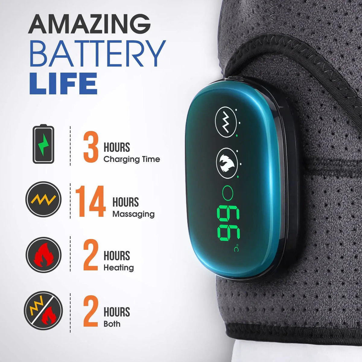 USB rechargeable shoulder heating pad