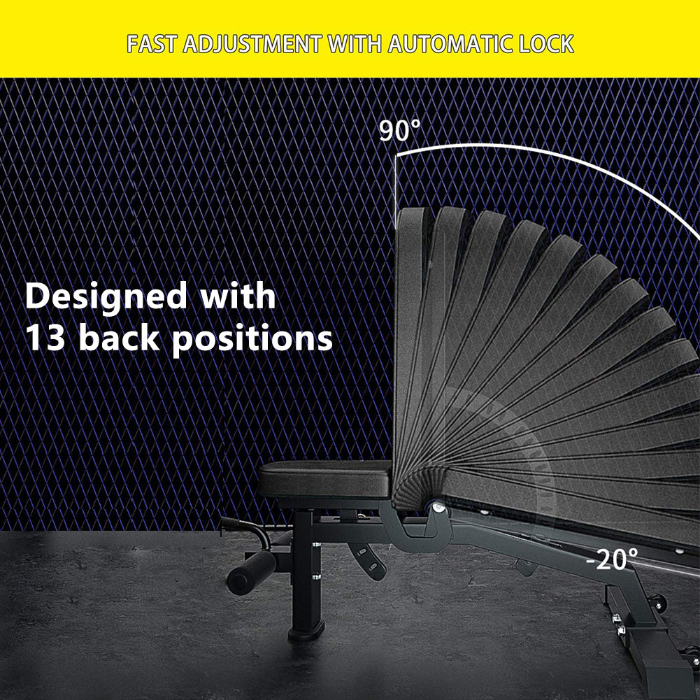 Adjustable weight bench for strength training at home